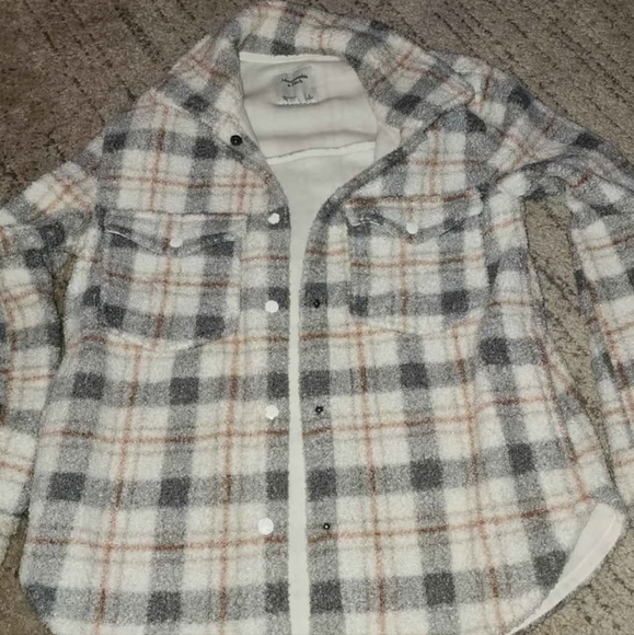Abercrombie & Fitch Plaid Jacket - Gray and Cream - Picture 1 of 1
